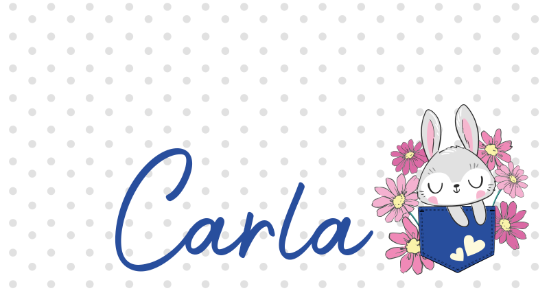 Pilkas zuikis su vardu vinilinis kilimėlis - „Tenstickers“