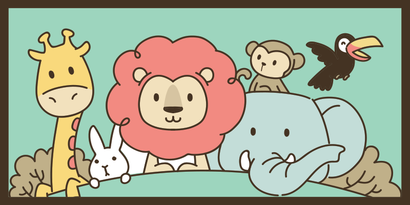 Džiunglių draugai gyvūnai vinilinis kilimėlis - „Tenstickers“