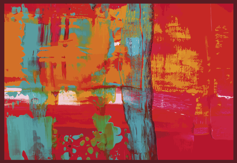 Abstraktus daugiaspalvis plonas kilimas modernus kilimas - „Tenstickers“