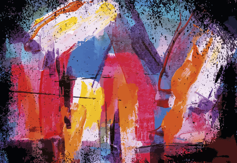 Gyvybingas abstraktus purslų modernus vinilinis kilimas - „Tenstickers“