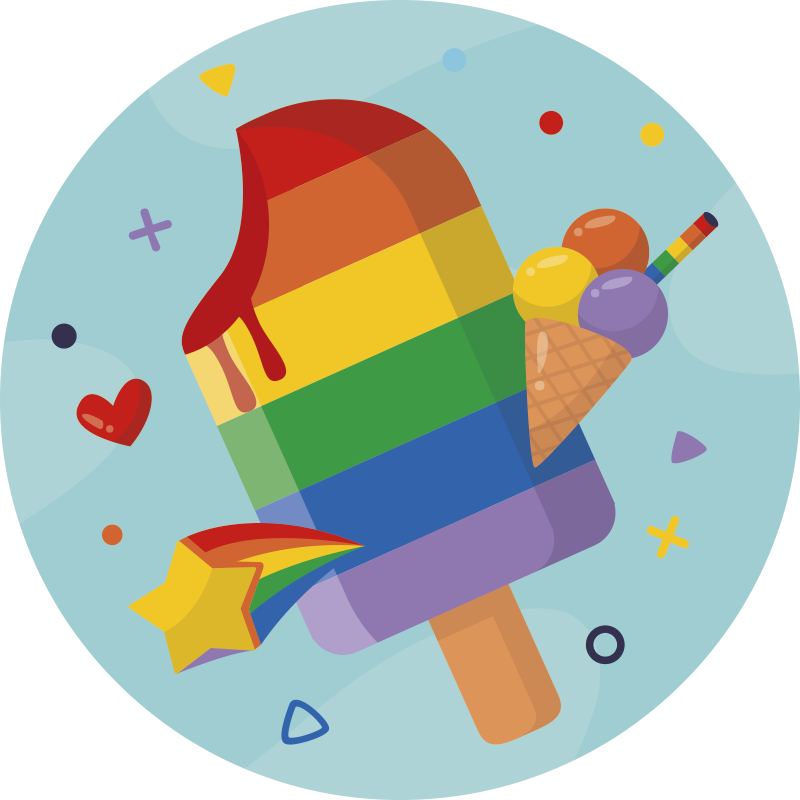 Spalvingi ledai vinilinis kilimėlis - „Tenstickers“