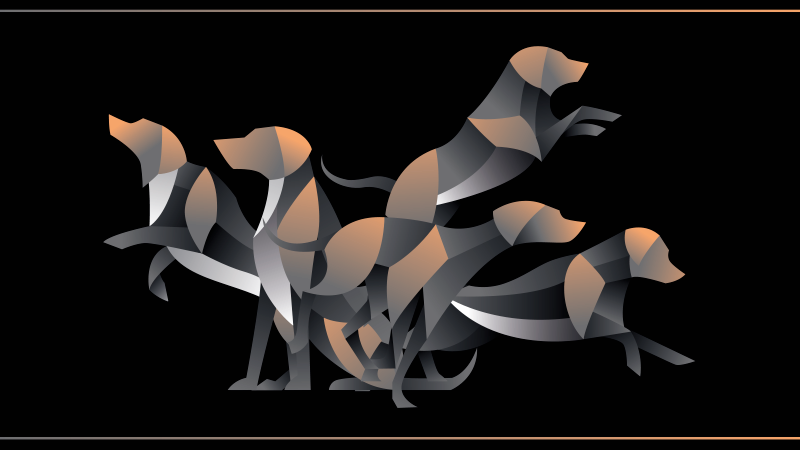 Stilizuotos šunų figūrėlės gyvūnų vinilo kilimėlis - „Tenstickers“