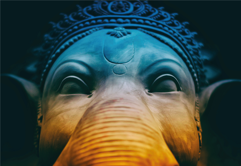 Eteriniai dramblių veidai etninis vinilinis kilimas - „Tenstickers“