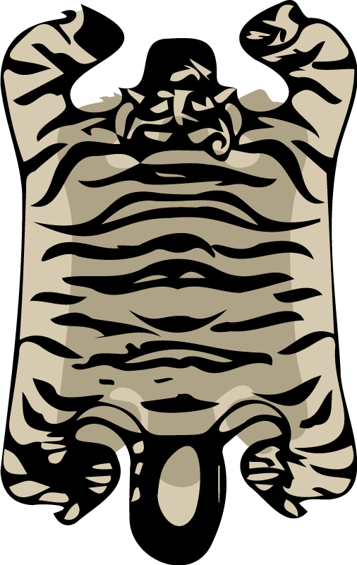 Etninis tigro gyvūnų piešinys vinilo kilimas - „Tenstickers“