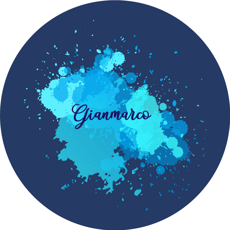 Mėlyna spalva su pavadinimu paaugliams vinilo kilimėlis - „Tenstickers“