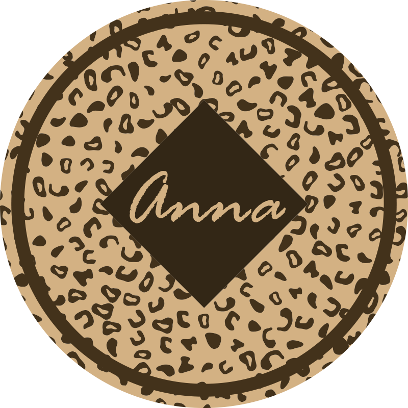 Leopardo rašto vardas vinilo kilimėlis miegamajam - „Tenstickers“