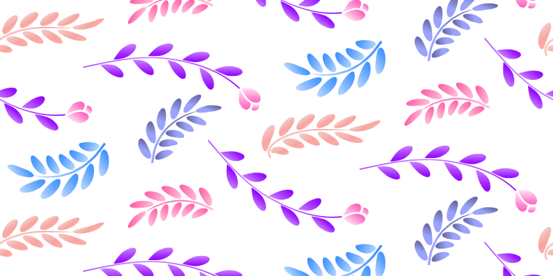 Botaninis lapo elementas gėlių rašto kilimėlis - „Tenstickers“