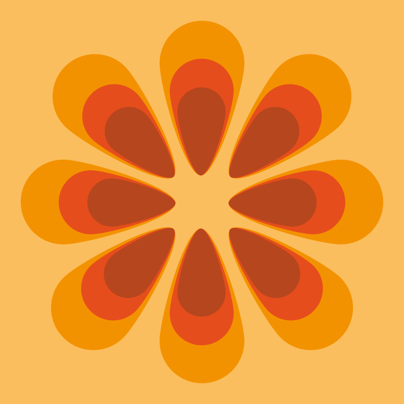 Retro gėlių formos vinilinis kilimas svetainei - „Tenstickers“