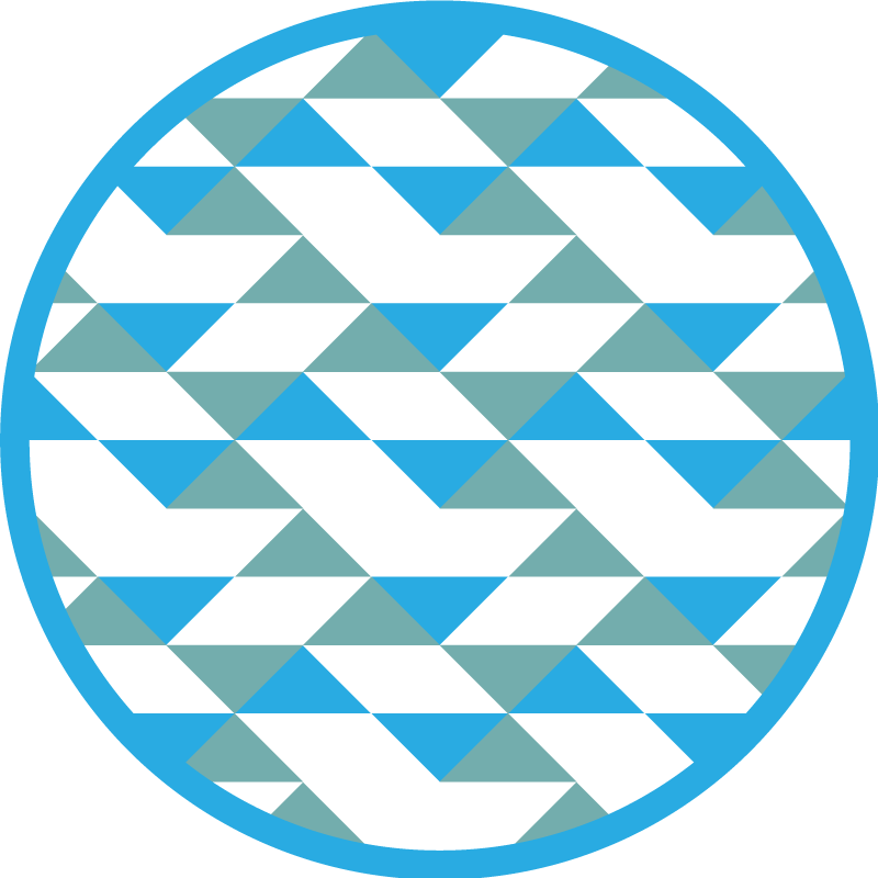 Mėlyni ir žali elementai geometriniai kilimas - „Tenstickers“