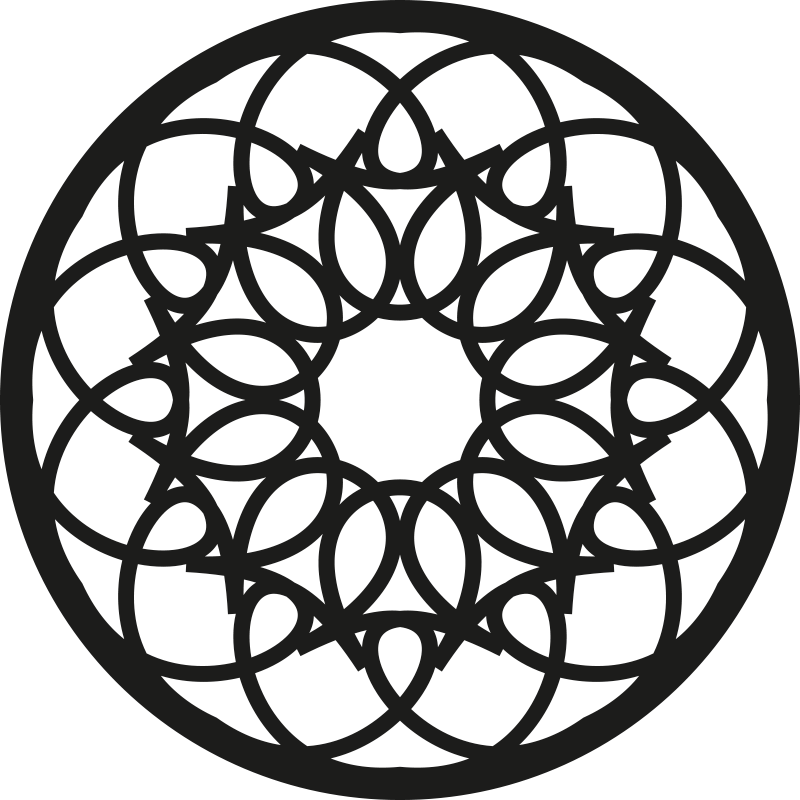 Sudėtingas juodas raštas mandala kilimėlis - „Tenstickers“