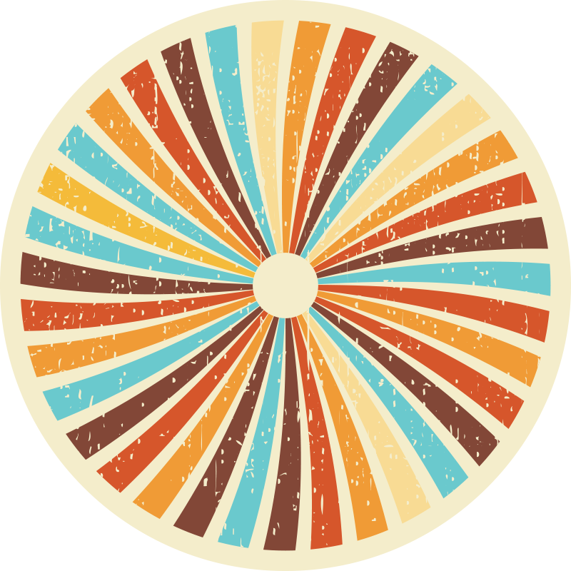 Retro spinduliuojantis raštas senoviniai viniliniai kilimas - „Tenstickers“