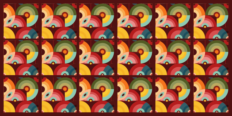 Senoviniai viniliniai kilimai su spalvingais apskritimais - „Tenstickers“