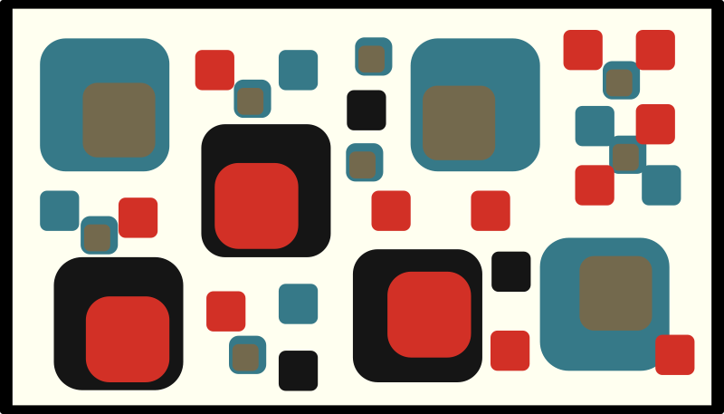 Spalvingi abstraktūs kvadratai geometriniai kilimas - „Tenstickers“