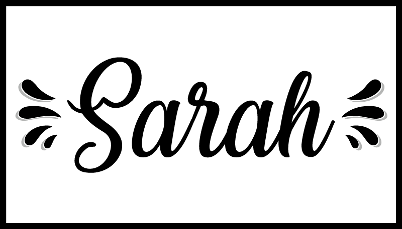 Juodai baltas vardas vinilinis kilimas svetainei - „Tenstickers“