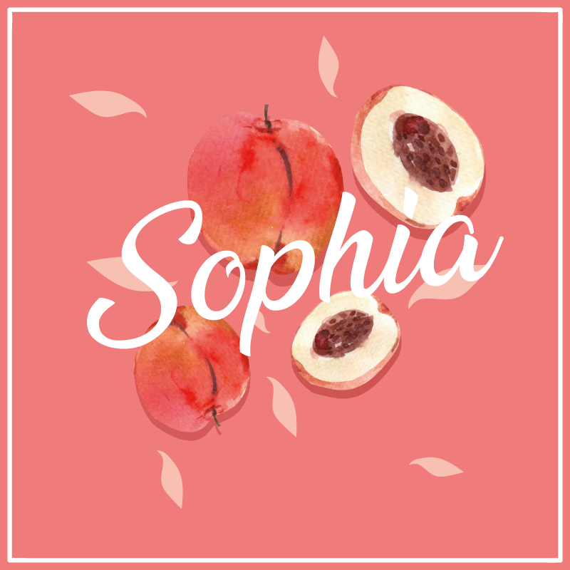 Rožiniai persikai su pavadinimu paaugliams vinilo kilimėlis - „Tenstickers“