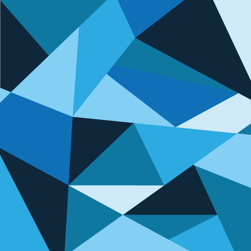 Trikampiai mėlyni raštai geometriniai kilimas - „Tenstickers“