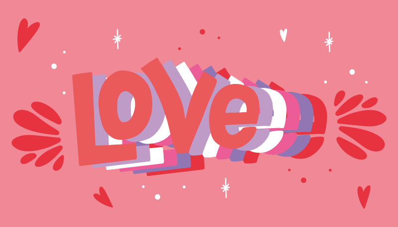 šaunus meilės laiškas vinilo kilimėlas su frazėmis - „Tenstickers“