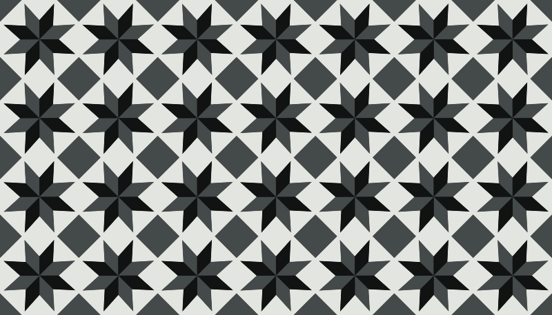 Juodų žvaigždžių motyvas kilimas virtuvei - „Tenstickers“