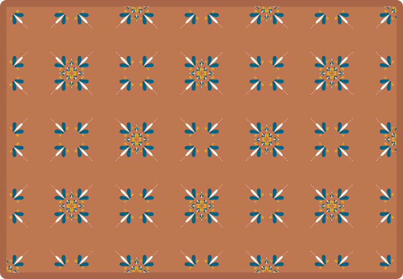 Terakotos plytelės su mėlynos spalvos plytelių kilimu - „Tenstickers“