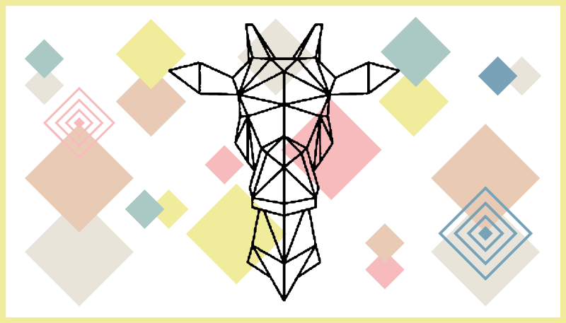 Abstraktus origami žirafa paaugliams vinilo kilimėlis - „Tenstickers“