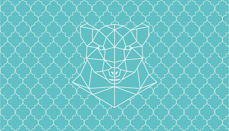 Geometrinis meškos dizainas gyvūnų vinilo kilimėlis - „Tenstickers“