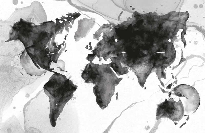 Pasaulio žemėlapis vinilo kilimėlis abstrakti iliustracija - „Tenstickers“