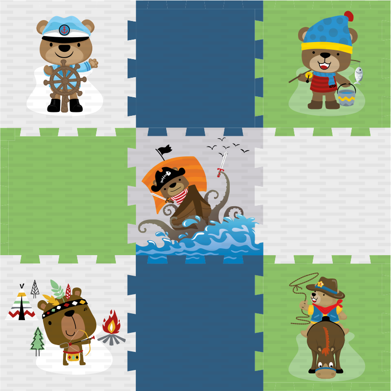 Mielas meškiuko nuotykis vinilinis kilimėlis - „Tenstickers“