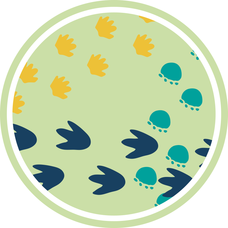 Dinozaurų pėdsakų dizainas vinilinis kilimėlis - „Tenstickers“