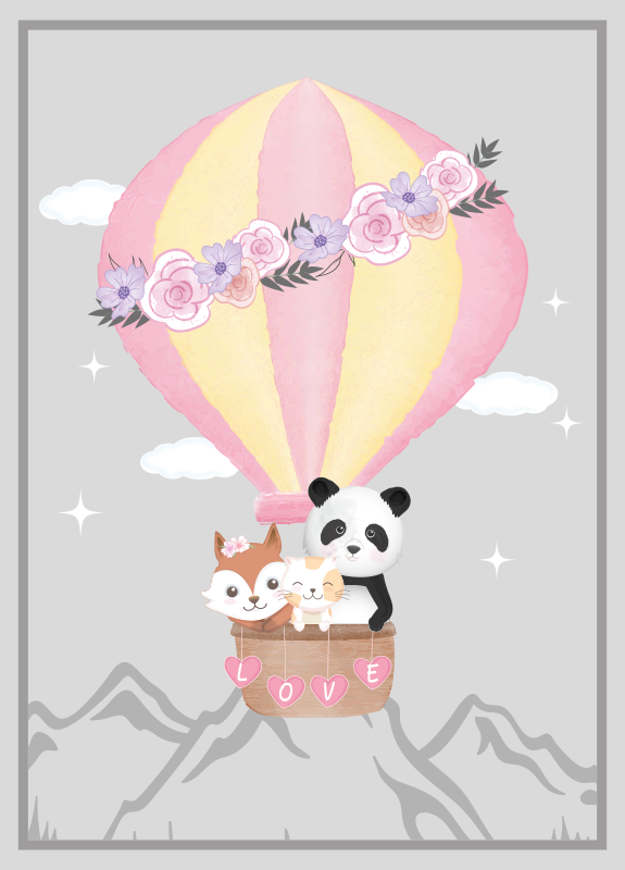 Karšto oro meilė vaikų vinilinė kilimėlė - „Tenstickers“