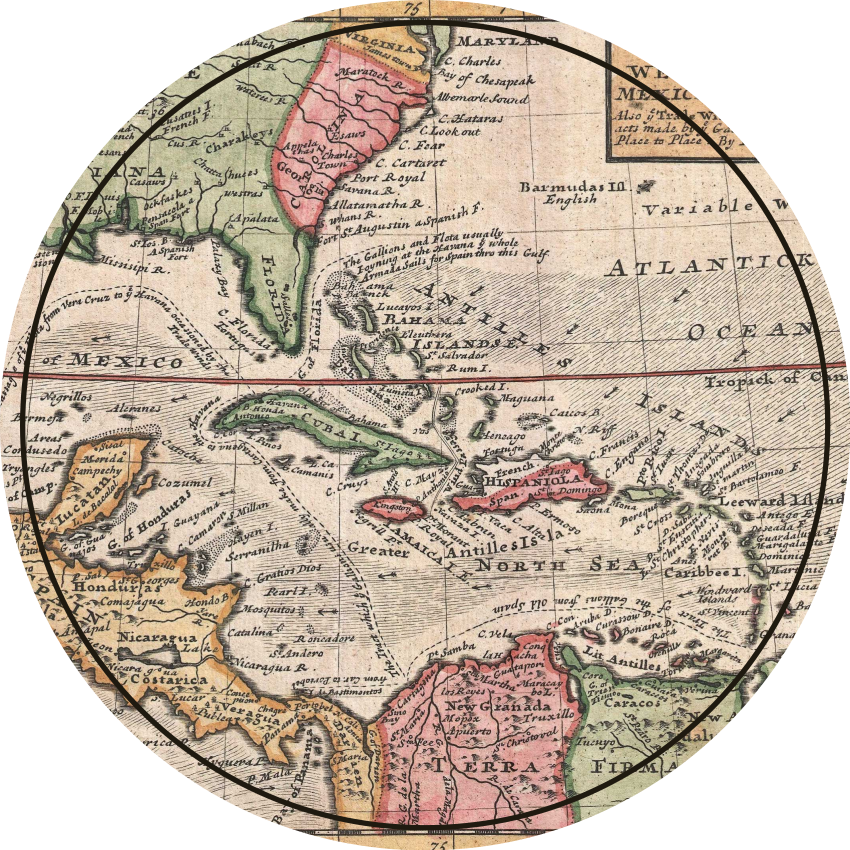 Senovinis pasaulio žemėlapis karibų senovinis kilimas - „Tenstickers“