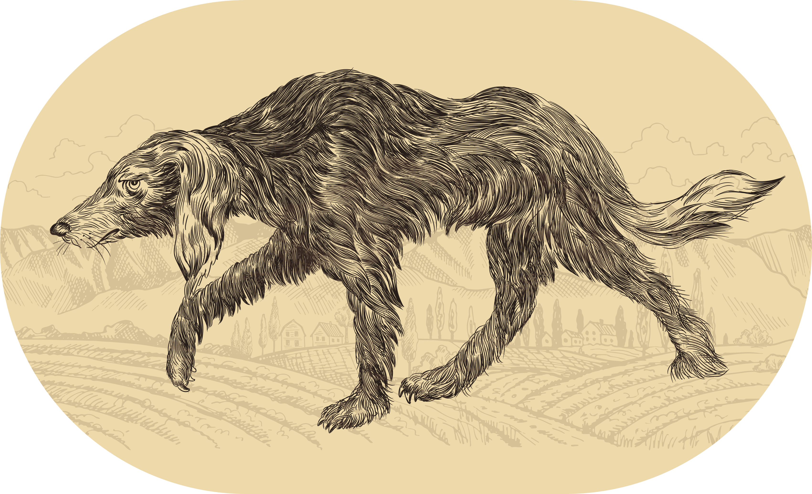 Elegantiškas šuns siluetas gyvūnų vinilo kilimėlis - „Tenstickers“