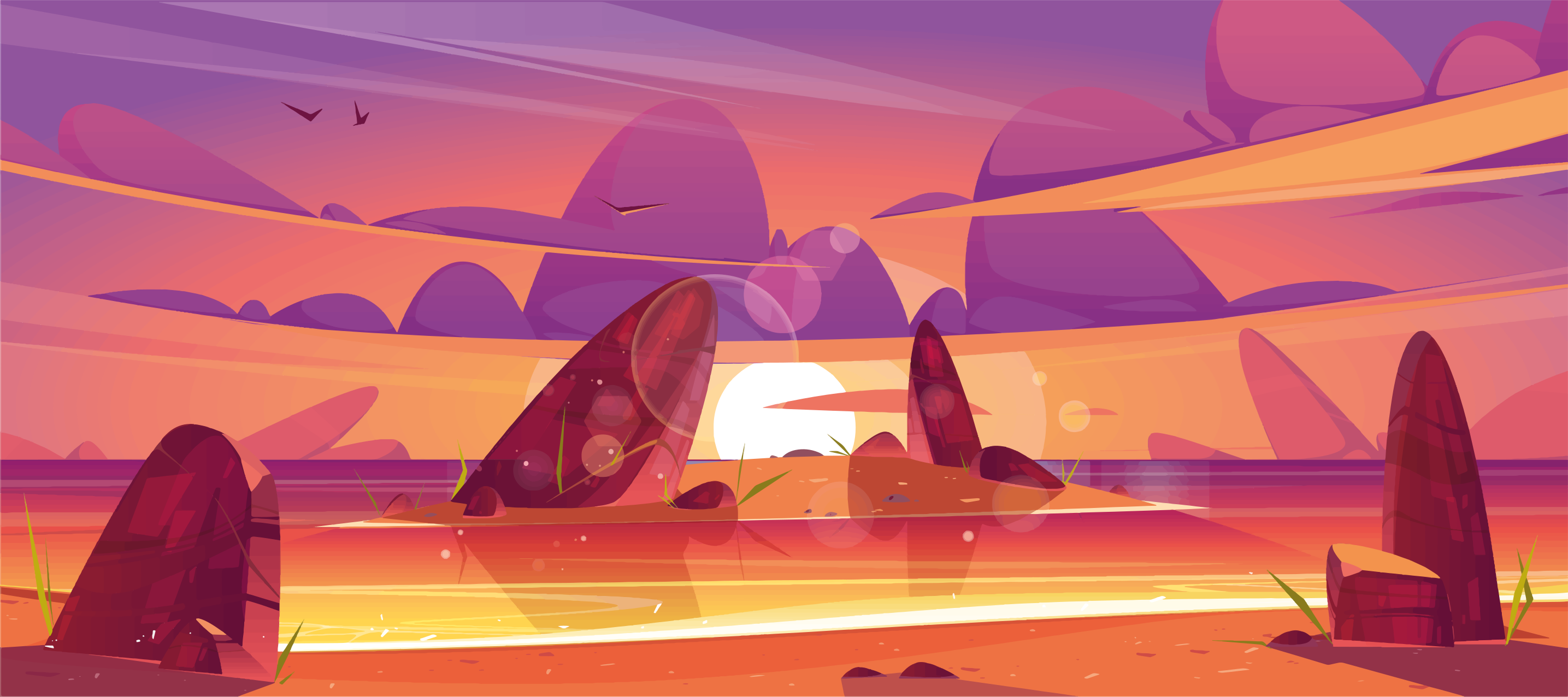 Saulėlydžio deserto vaizdai gamtos vinilinis kilimas - „Tenstickers“