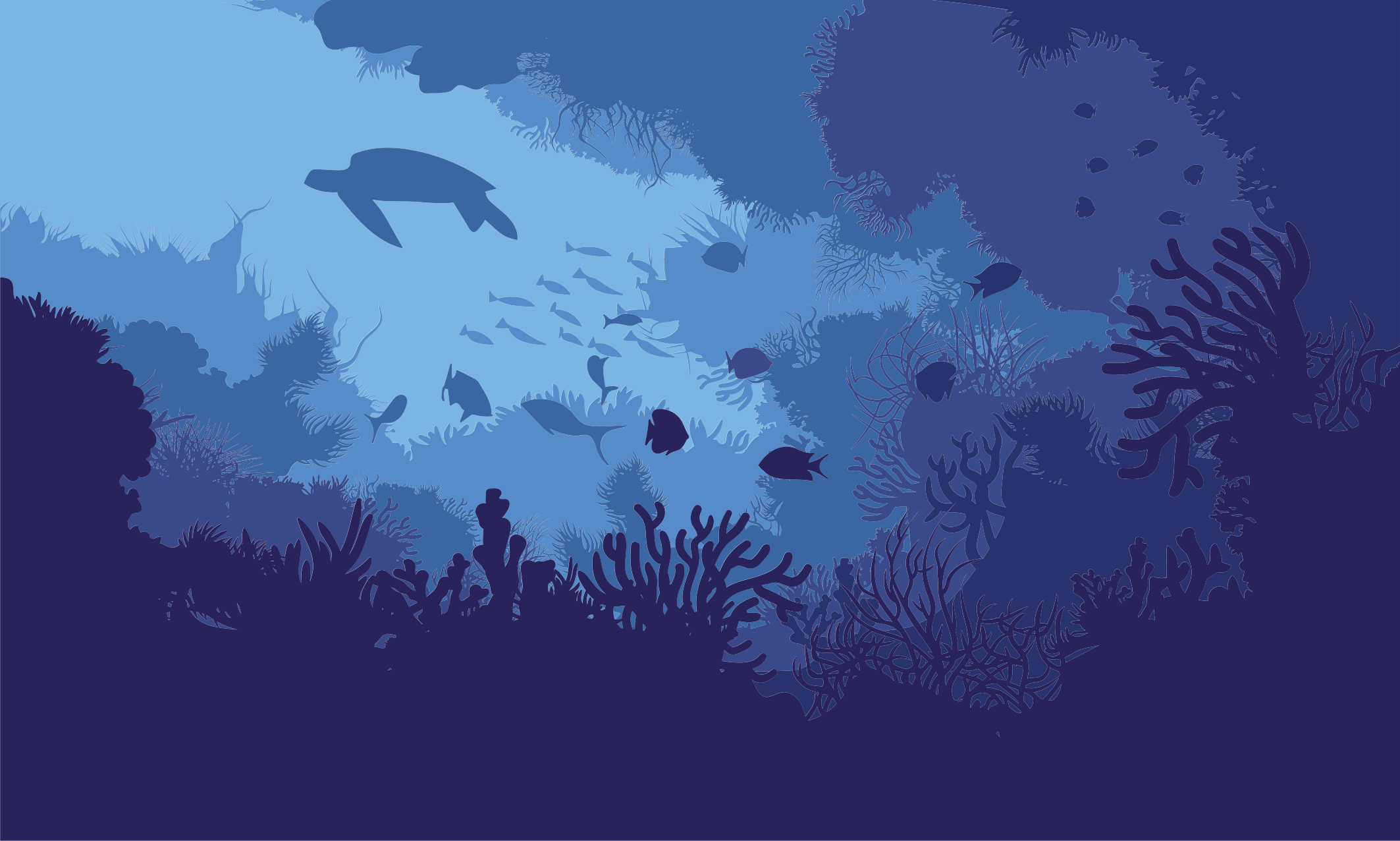 Po vandeniu gyvenimo vandenyno gamtos vinilo kilimas - „Tenstickers“