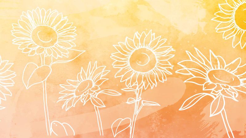 Saulėgrąžų žiedų dizainas gėlių rašto kilimėlis - „Tenstickers“