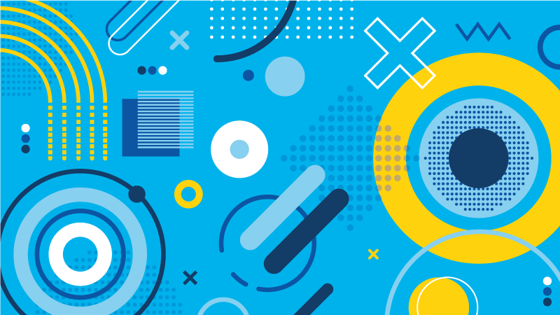 Mėlynas modernus motyvas geometriniai kilimas - „Tenstickers“