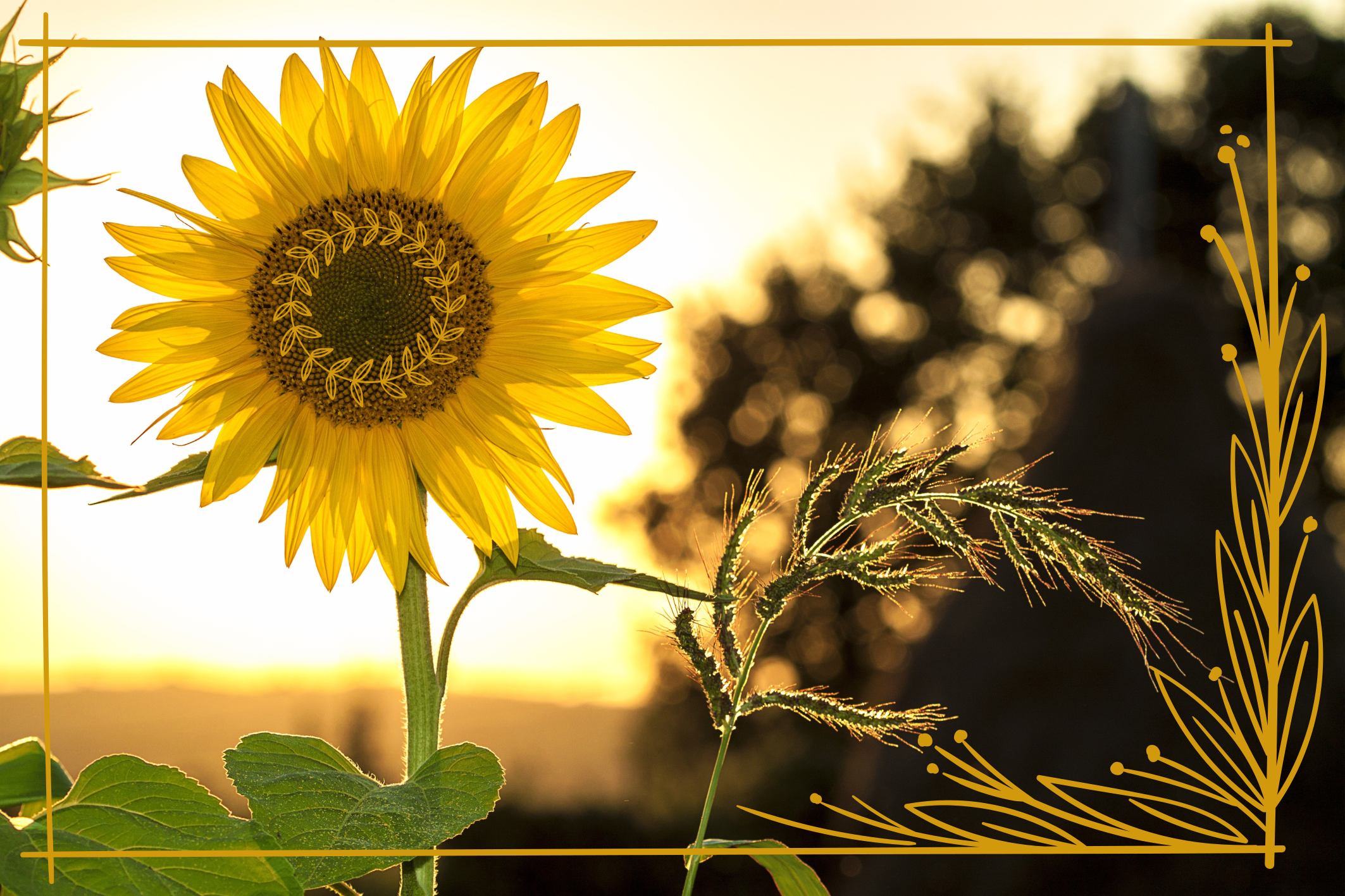 Vienas saulėgrąžos ir lauko gėlių kilimas - „Tenstickers“