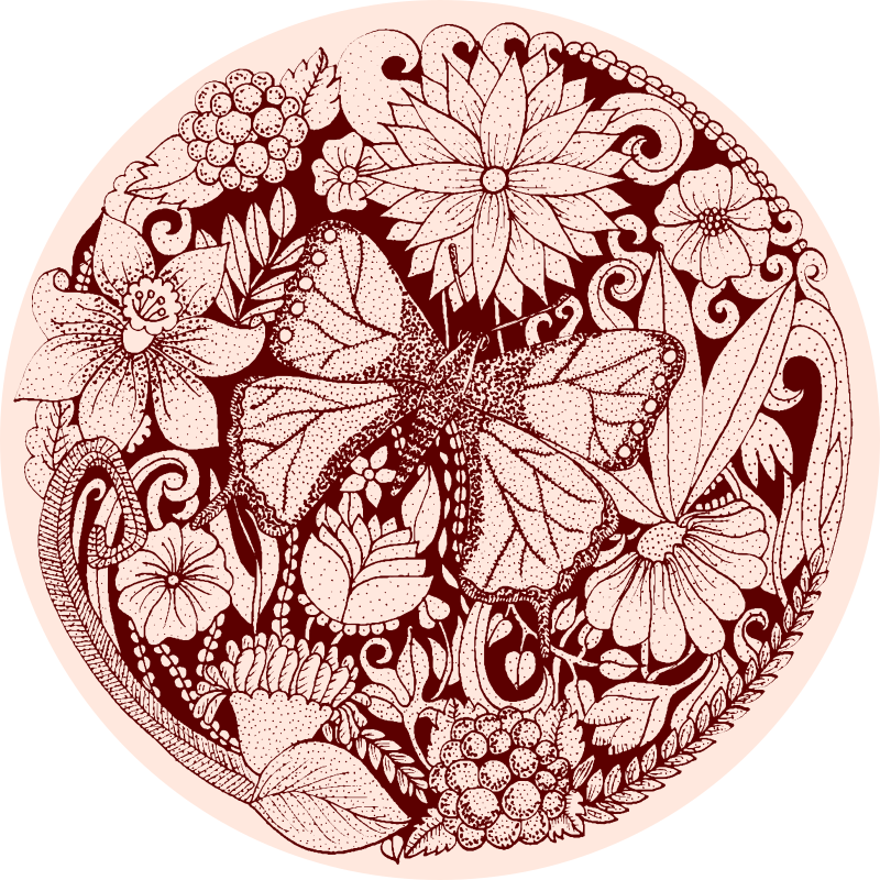 Subtilus sparnų dizainas gėlių rašto kilimėlis - „Tenstickers“