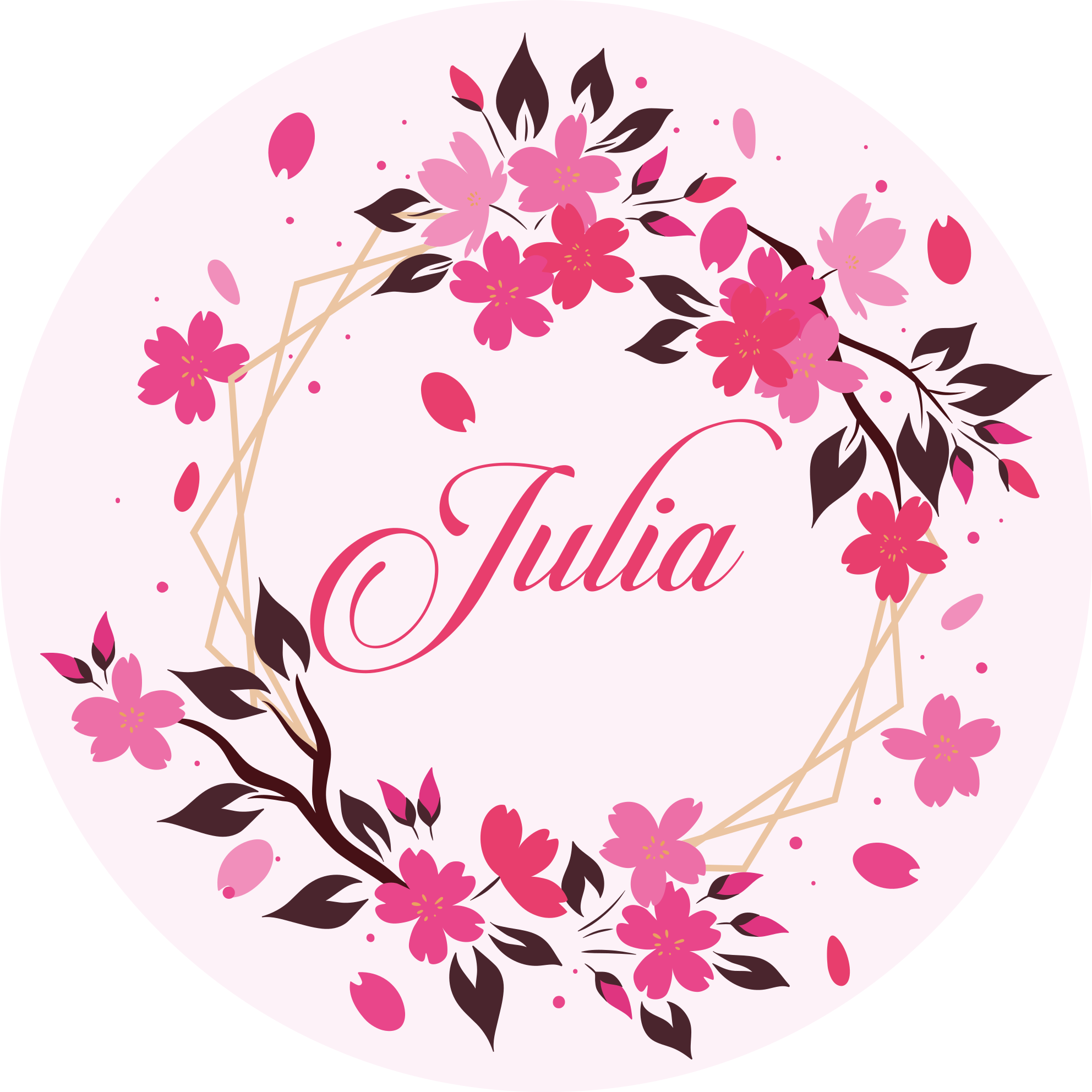 Botaninė karūna su pavadinimu vinilo kilimėlis miegamajam - „Tenstickers“