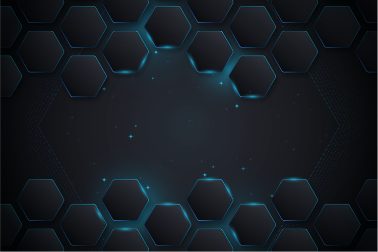 Mėlynas šešiakampis išdėstymas geometriniai kilimas - „Tenstickers“