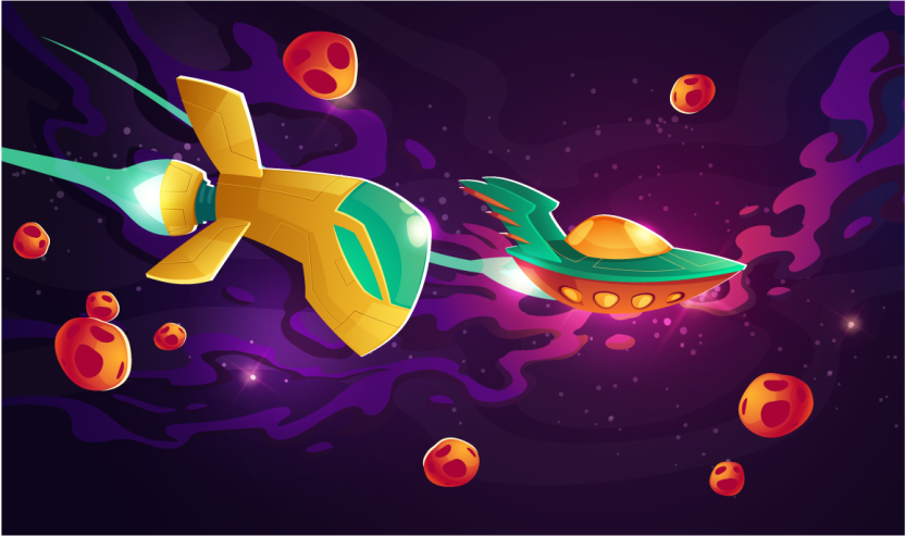 Kosminės kelionės koncepcija vinilinis kilimėlis - „Tenstickers“