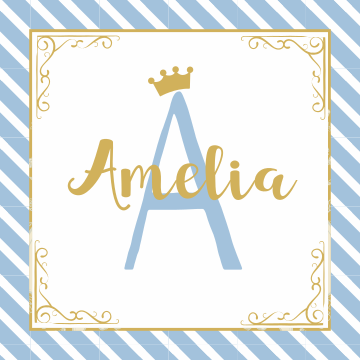 Vainikuotas pradinis ir vardinis vaikų vinilinis kilimas - „Tenstickers“