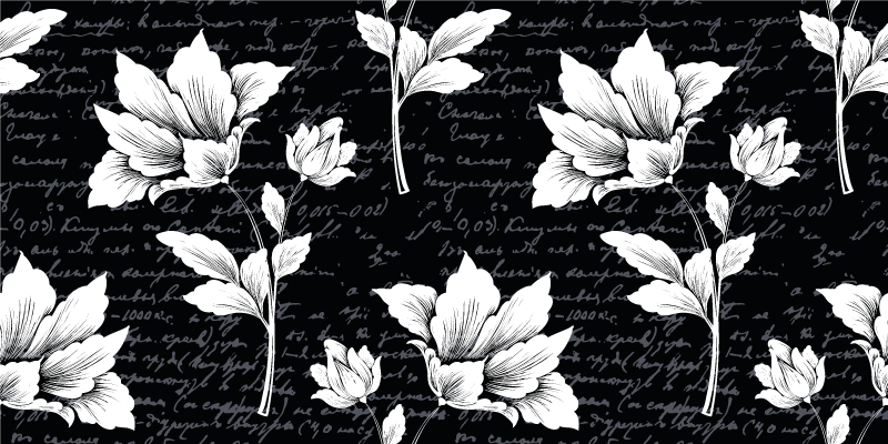 Grakštus botaninis elementas gėlių rašto kilimėlis - „Tenstickers“