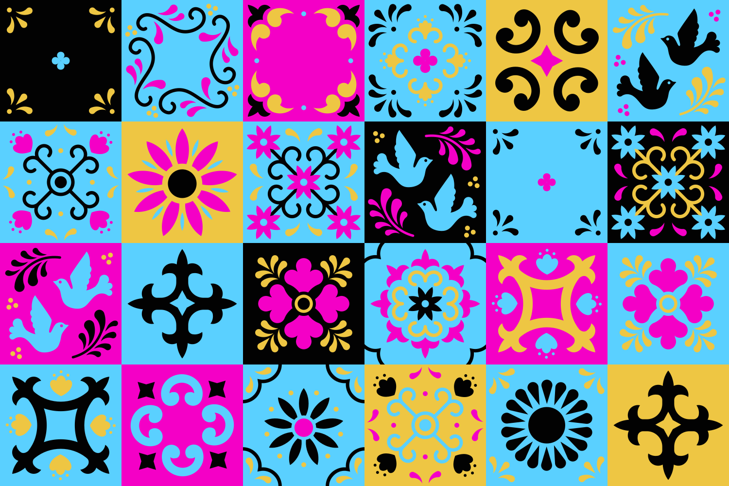 Gėlių spalvotos plytelės virtuvės kilimasplytelės - „Tenstickers“