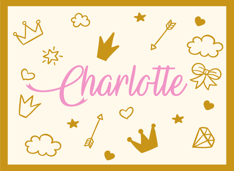 Vinilo kilimėlis su vardu princesės tema - „Tenstickers“