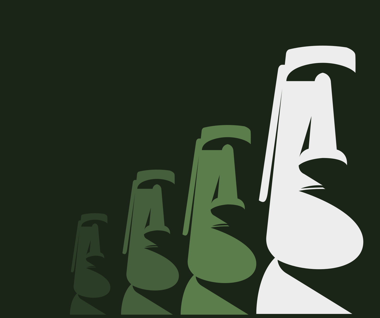 Moai statulų kontūrai vinilinis kilimas svetainei - „Tenstickers“