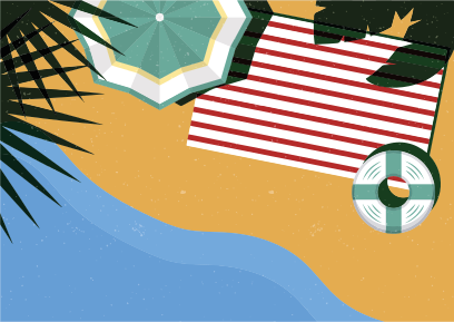 Paplūdimio pikniko scena gamtos vinilinis kilimas - „Tenstickers“