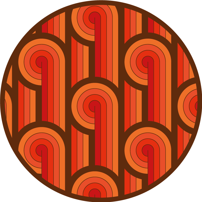 Apskritimo formos vinilo kilimėlis su vintage motyvu - „Tenstickers“