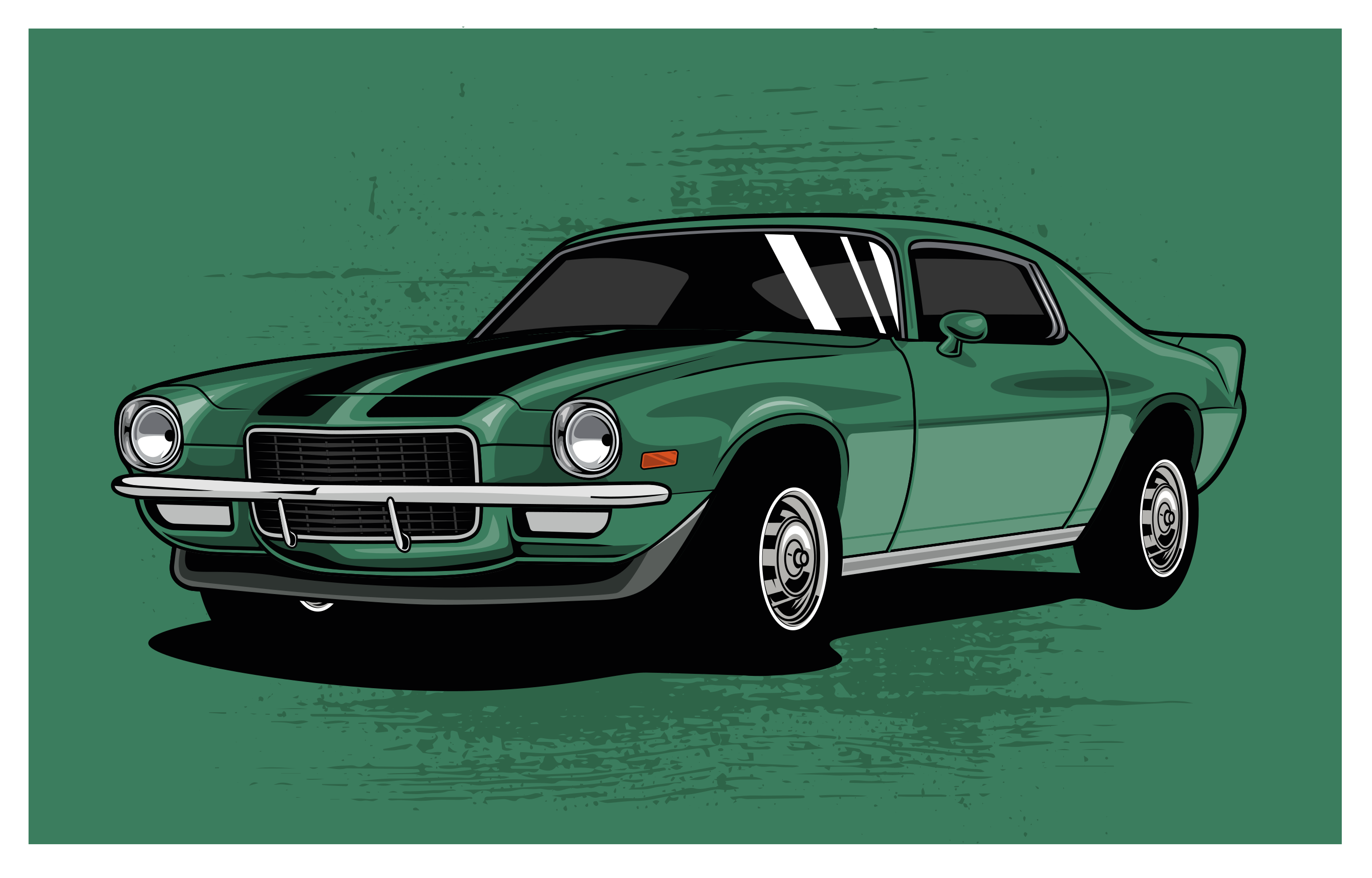 Klasikinio automobilio vaizdas kelių kilimėliai - „Tenstickers“