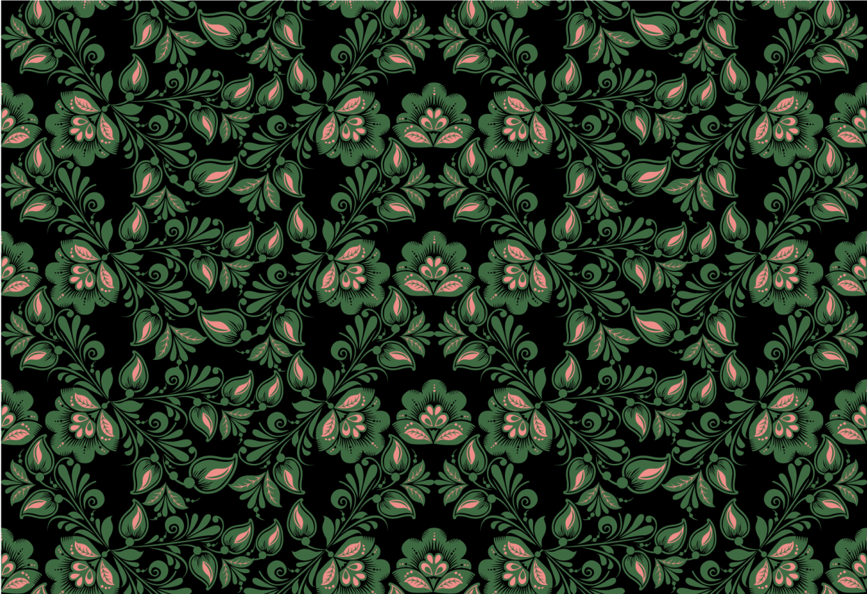 Botaninės žalumos motyvas gėlių rašto kilimėlis - „Tenstickers“