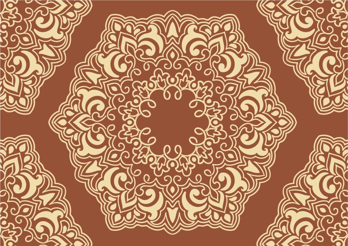 Sudėtingas botaninis išdėstymas mandala kilimėlis - „Tenstickers“